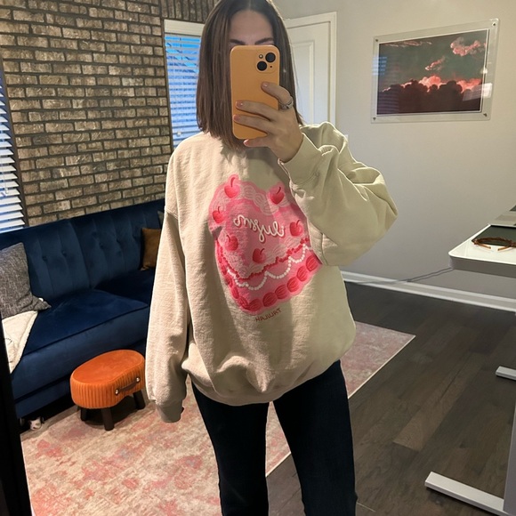 Talulah Oversized Sweatshirt XL Neutral Cozy Loungewear Minimalist Fit - Picture 4 of 4